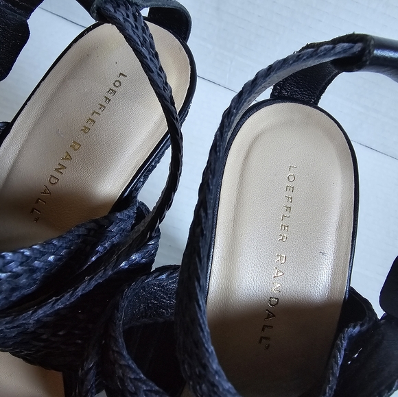 Loeffler Randall Striped Woven Platform Wedge Sandals 9 - Picture 4 of 8